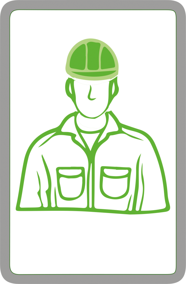Illustration d'un travailleur en tenue de travail